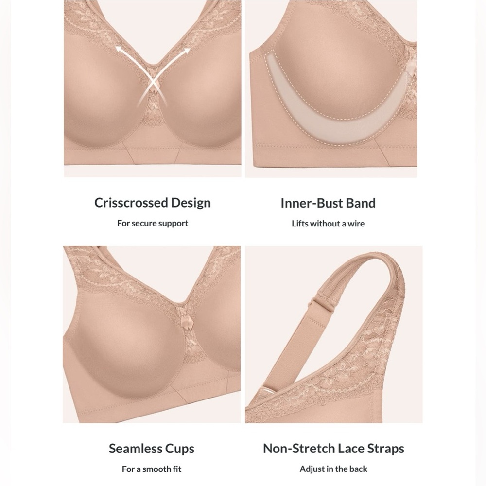- Glamorise 34G MagicLift Firm Support Tan Seamless Bra! NEW! - Picture 6 of 16